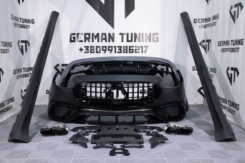 Комплект обвісу Mercedes W223 стиль S63 AMG обвес мерседес с клас в223 бампер передний задний пороги решетка