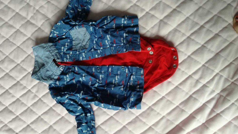 Eleganckie koszulo-body dla chłopca roz. 0-3m, świąteczne lub na sesję
