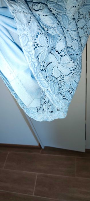 Sukienka błękitna koronkowa 36/S chrzest / komunia