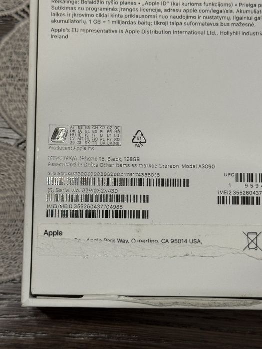 iPhone 15 128GB Czarny 85% baterii