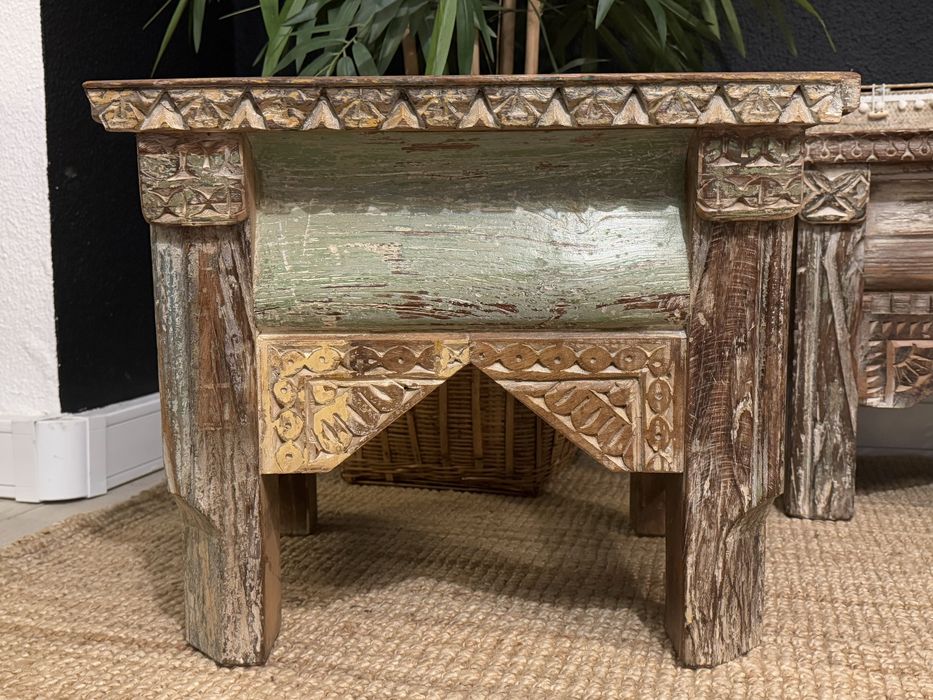 2 aparador, banco, consola, mesa, oriental, indiano, rustico