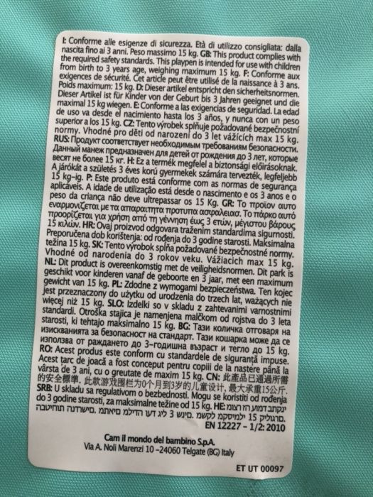 Parque bebe Cam Lusso 0+ impecável