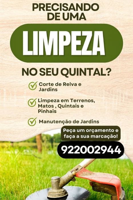 limpeza de terrenos, manutenção de jardim, limpeza de pátios