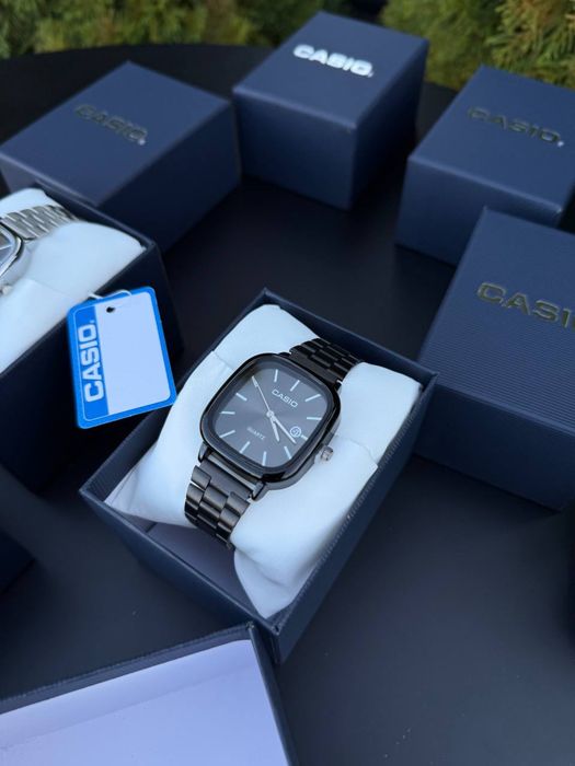 Годинник CASIO кварцовий унісекс | Металевий браслет | Стильний класичний дизайн/Годинник Касіо Чорний Сірий