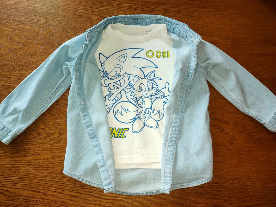 Koszula i koszulka SonicHM, H&M, spodnie OshKosh