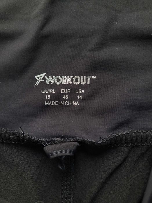 Czarne legginsy sportowe 46,XXXL Work Out getry plus size