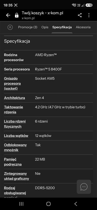 Sprzedam AMD Ryzen 5 8400F na socket AM5