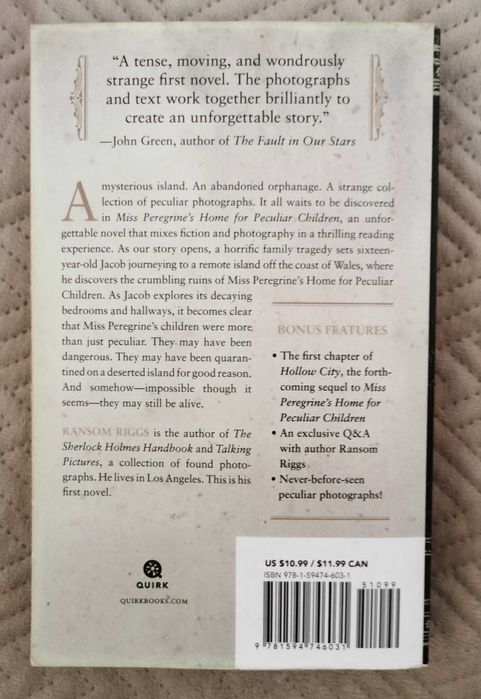 Livro "Miss Peregrine'S Home For Peculiar Children"