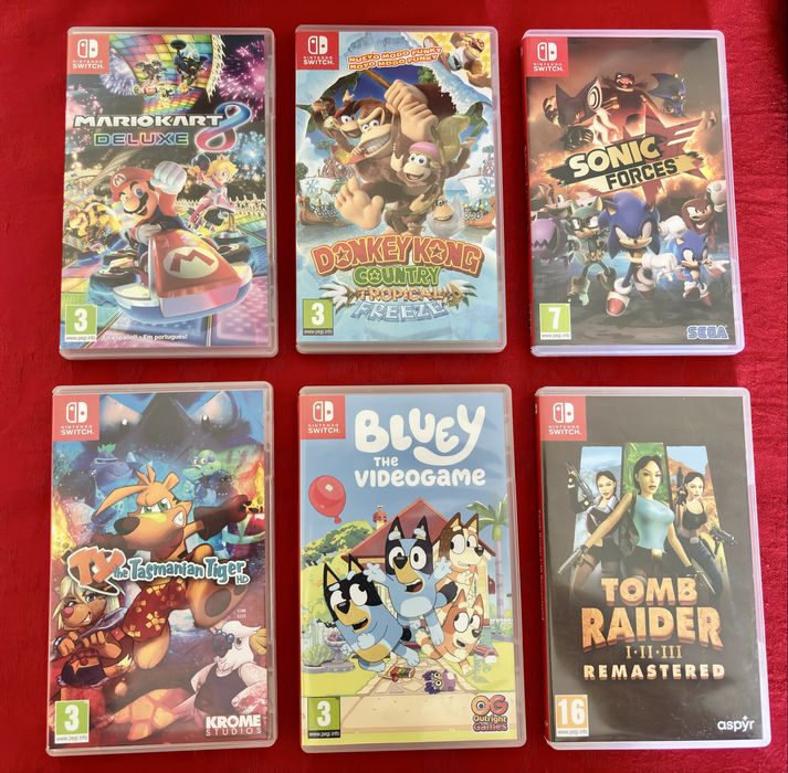 Nintendo Switch com jogos + cartão de 256gb