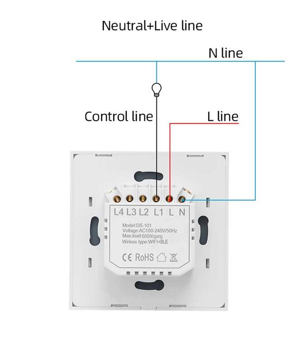 Interruptor inteligente touch - App Tuya - Voz Alexa e Google Assist.