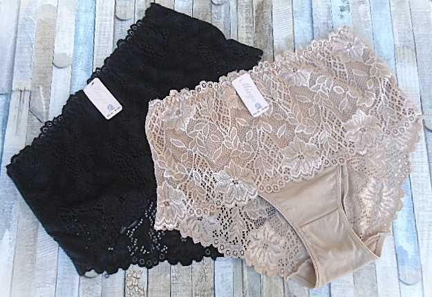 Miego / pakiet 2 szt. / majtki bawełniane 4XL  czarne  beżowe