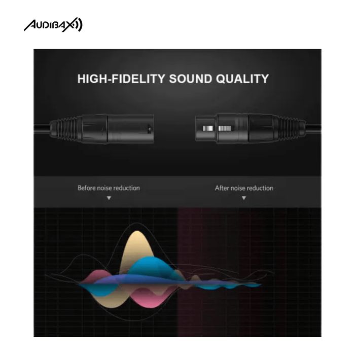 Audibax Silver XLR Macho - XLR Fêmea 10 Metros Preto