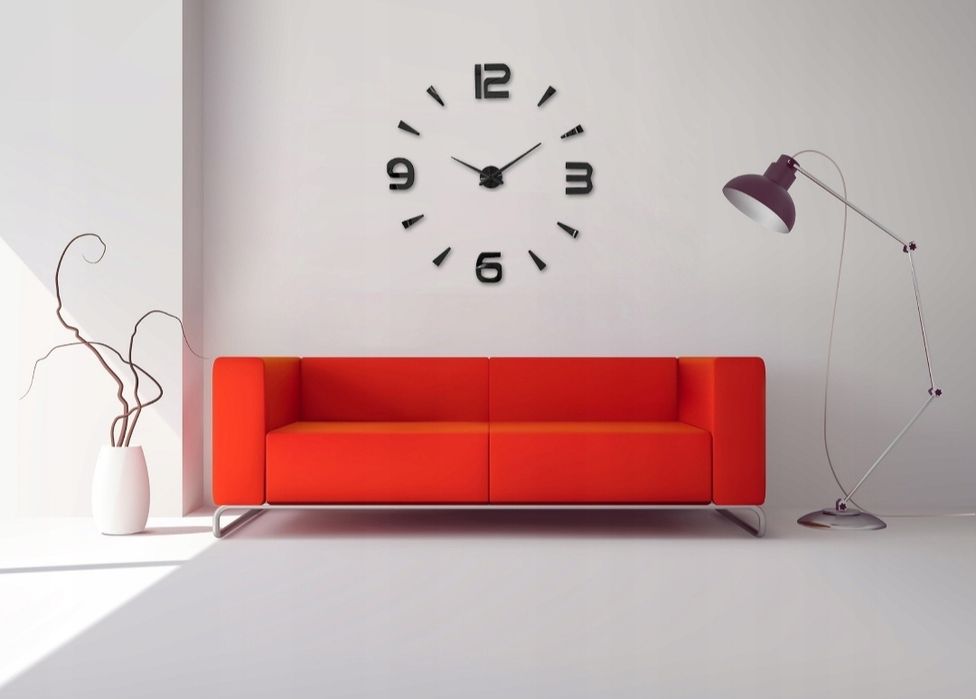 Zegar ścienny zegar na ścianę duży 3D lustrzany DIY mechanizm naklejan