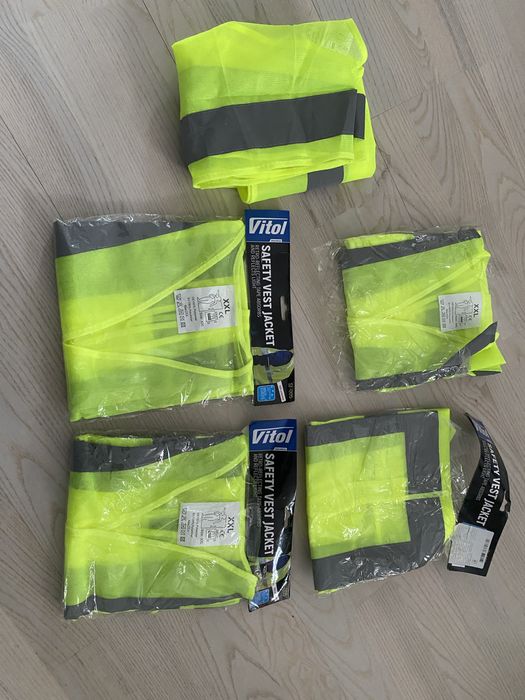 5 штук Жилети зелені світловідбиваючі