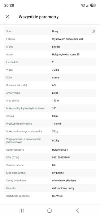 Hulajnoga elektryczna dziecięca