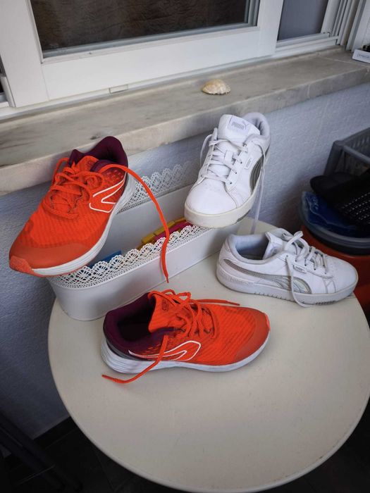 Ténis puma numero 35, em bom estado / Tênis decathlon numero 35