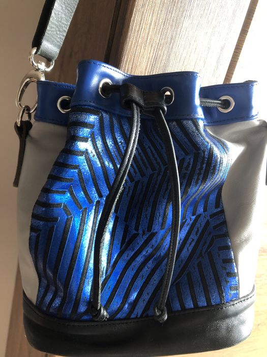 Torebka Mięta worek skóra naturalna