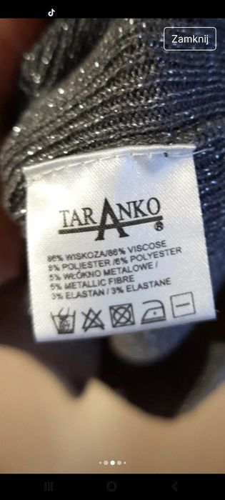 Kamizelka szara że srebrną nitką  L/XL Taranko