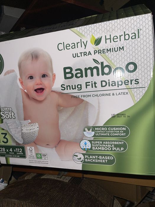 Памперсы (3) Clearly Herbal ULTRA PREMIUM 128 шт