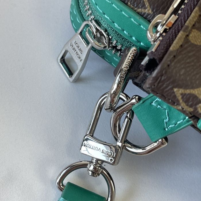 Louis Vuitton trio messenger сумка кожаная коричневая с зеленым