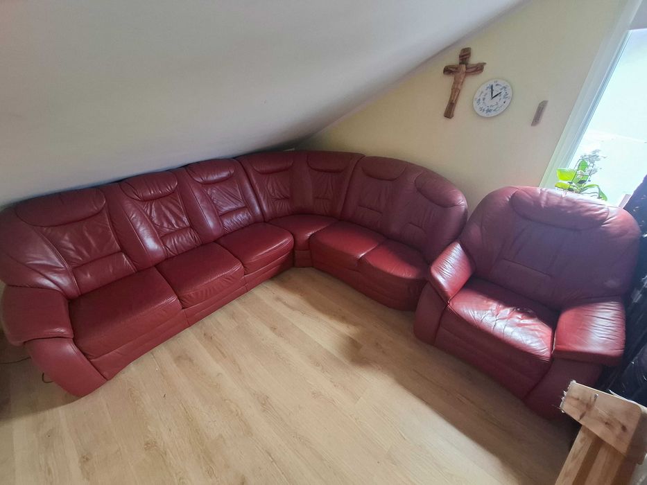 Sofa skórzana+Fotel