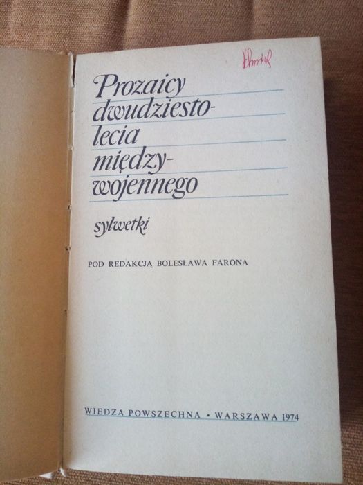 Prozaicy dwudziestolecia międzywojennego ksiazka