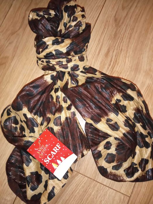 Chusta szal panterka 30x170cm made in UK