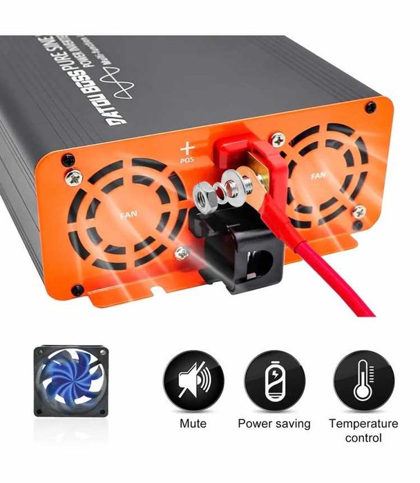 Инвертор DATOUBOSS 12V-220V 1500W на 3000W, Чистий синус