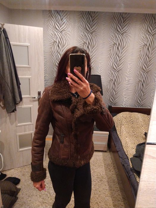 Kożuch futerko  M brąz