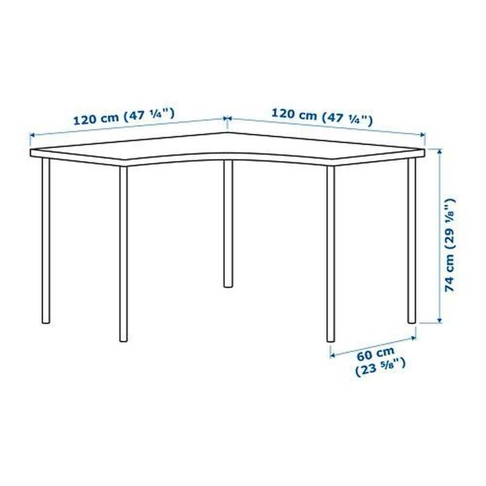 Mesa de canto para escritório IKEA.