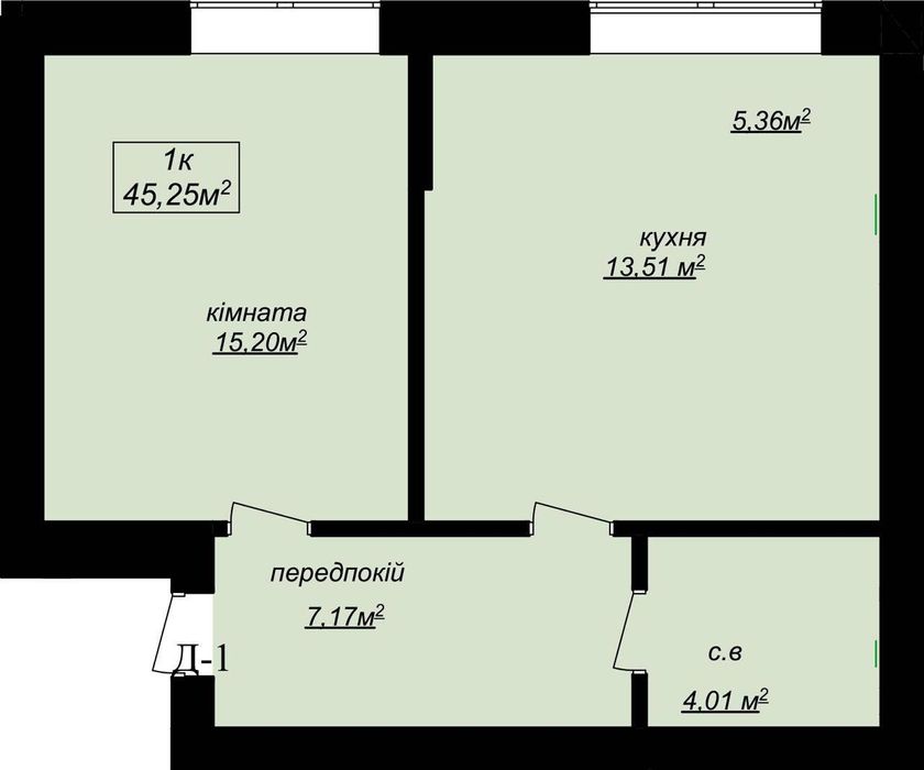 Продам квартиру [45 м2 ] з просторою кухнею на 3 поверсі