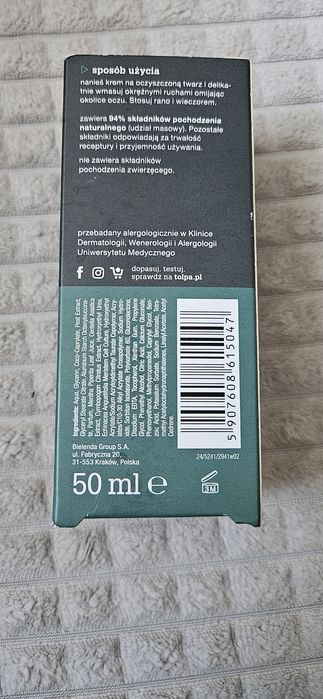 Nawilżający krem łagodzący.