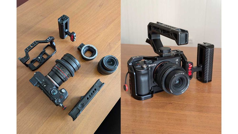 FULL FRAME Камера sony A7C + kit 28-60мм + samyang 85мм f1.4 + rig + 2 акамулятори + перехідник на canon EF