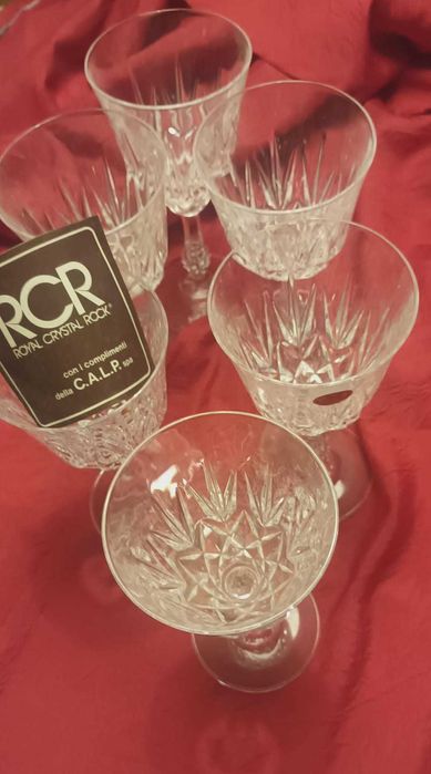Copos Cristal RCR  V. Branco + V. Tinto + Flutes, novos, em cristal It