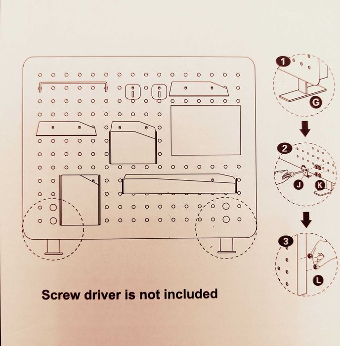 PANEL PEGBOARDOWY Ścianka Organizer na Biurko