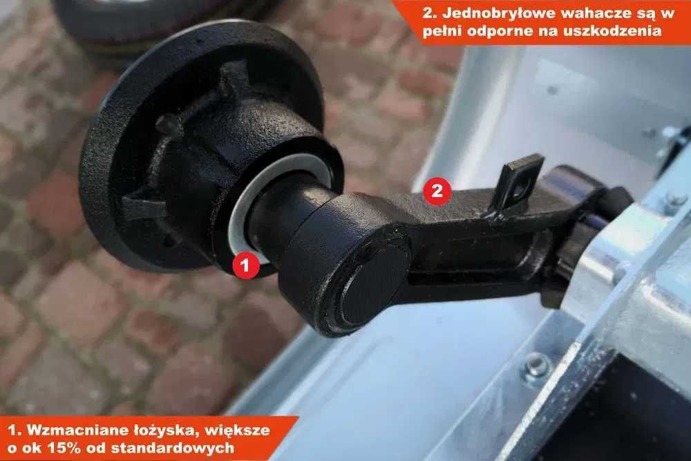 Nowa Przyczepka dwuosiowa 2 osie Neptun Rustik 253 x 129 x 40 SPAWANA
