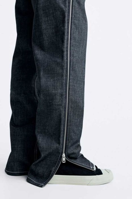 ZARA spodnie męskie straight z suwakami 46