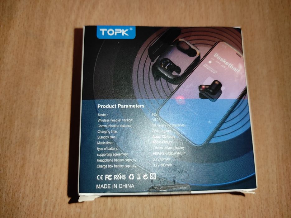 Auriculares sem fios TOPK