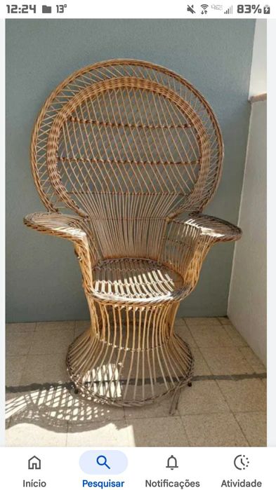 Cadeira pavão de verga