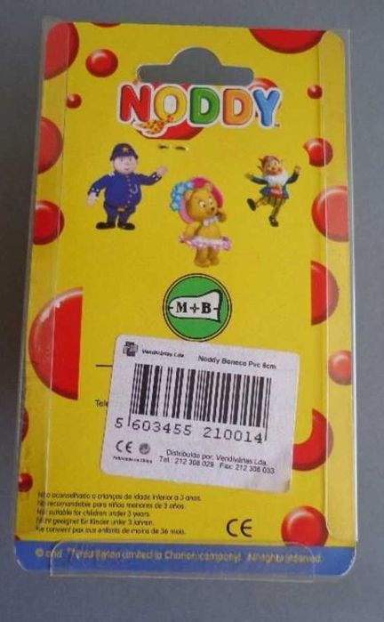 Antiga figura em PVC Noddy na caixa Maia Borges (braço no ar)