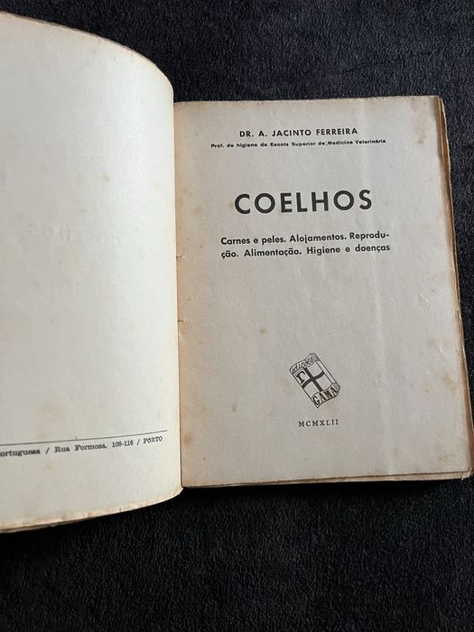 Livro Coelhos Dr. A.Jacinto Pereira 1942