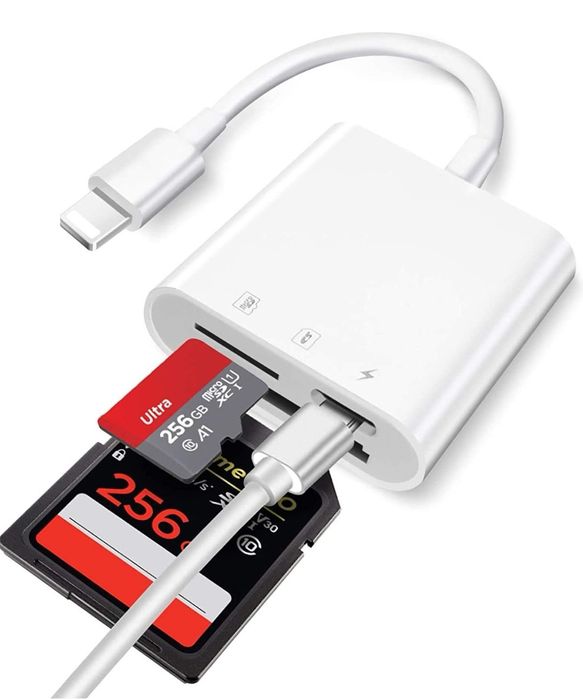 Czytnik  Kart do  IPhone LIGHTNING Adapter przejściówka  MicroSD /TF