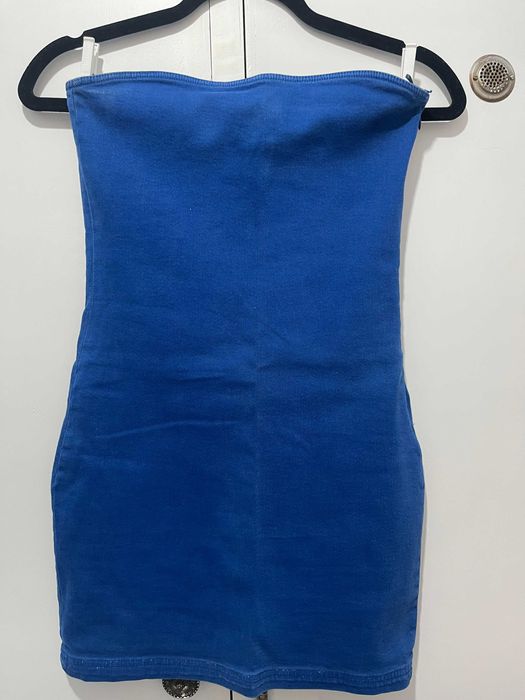 Vestido curto Tomara que Caia em Jeans (ou Denim) da Zara