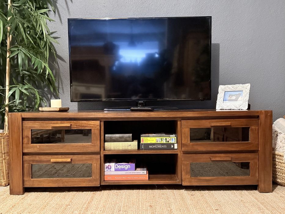 aparador, consola, armario, movel tv, acacia, arboretto, rústico