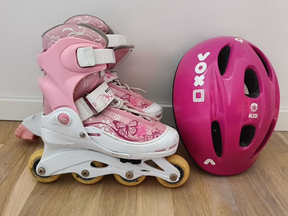 rolki dziewczęce screw 30-33 + kask