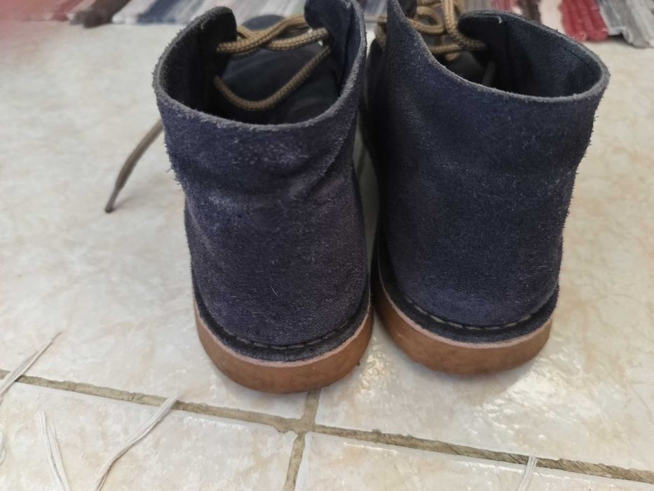 botas de camurça azuis, número 35