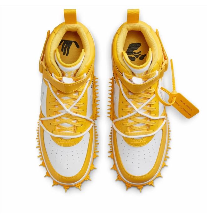 Кросівки чоловічі Nike X Off-White™ Air Force 1 Mid Sp Lthr Yellow/White DR0500-101