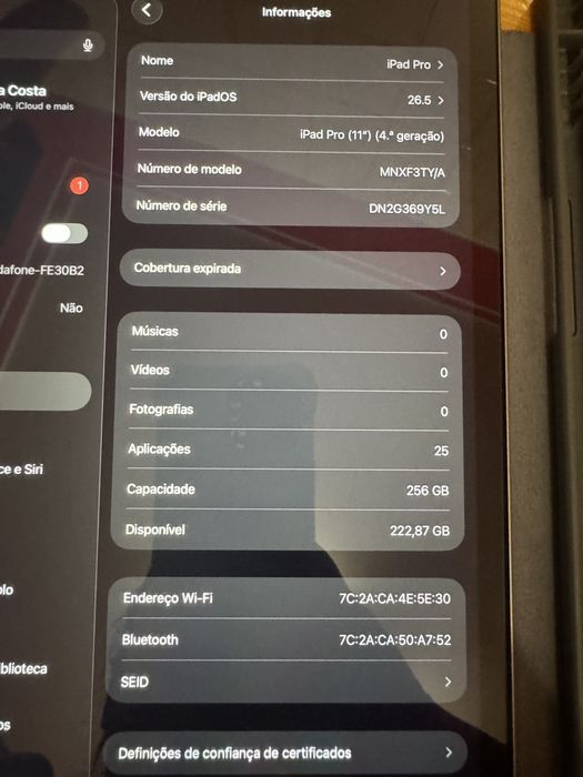 iPad Pro 11” (4.ª Geração) | 256GB Wi-Fi | Excelente Estado
