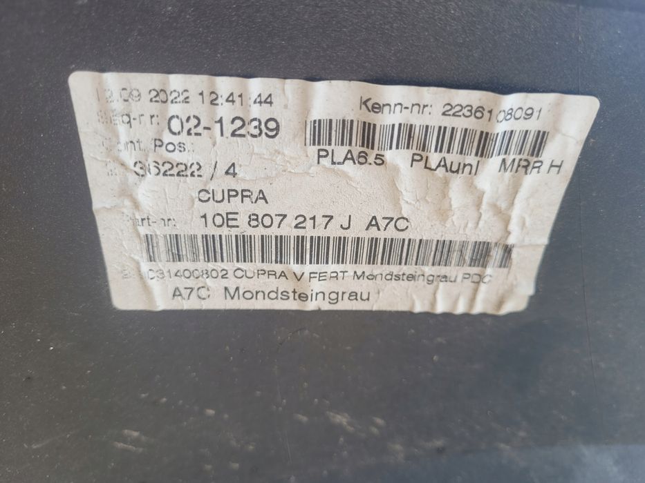 seat cupra born zderzak przód przedni oryginał