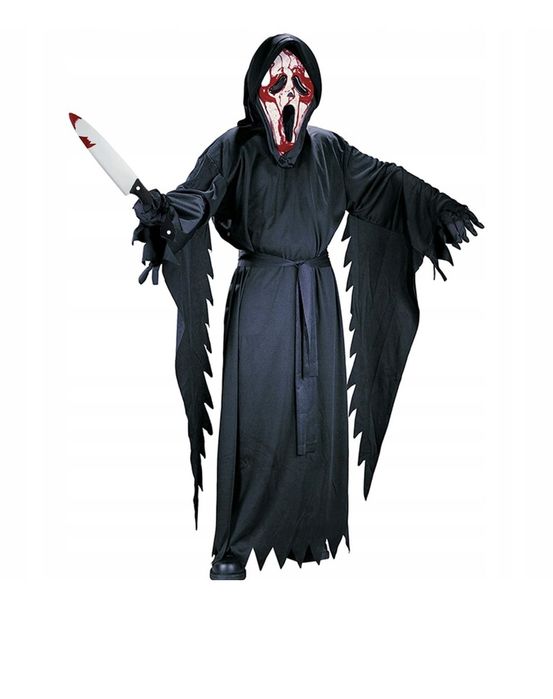 Kostium Krzyk Ghostface dla Dziecka Halloween Maska Nóż Rękawiczki 150-165